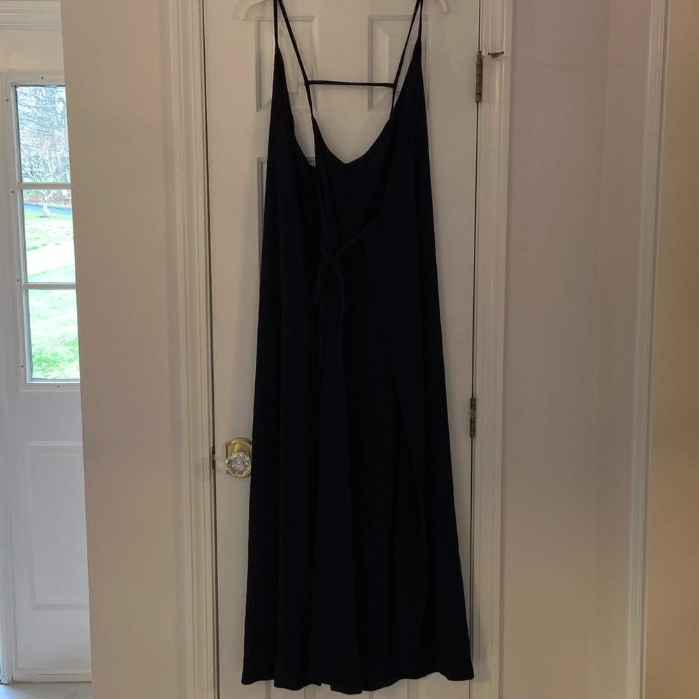 Free People Beach Wrap Tie Black Maxi Dress Beach Coverup XL